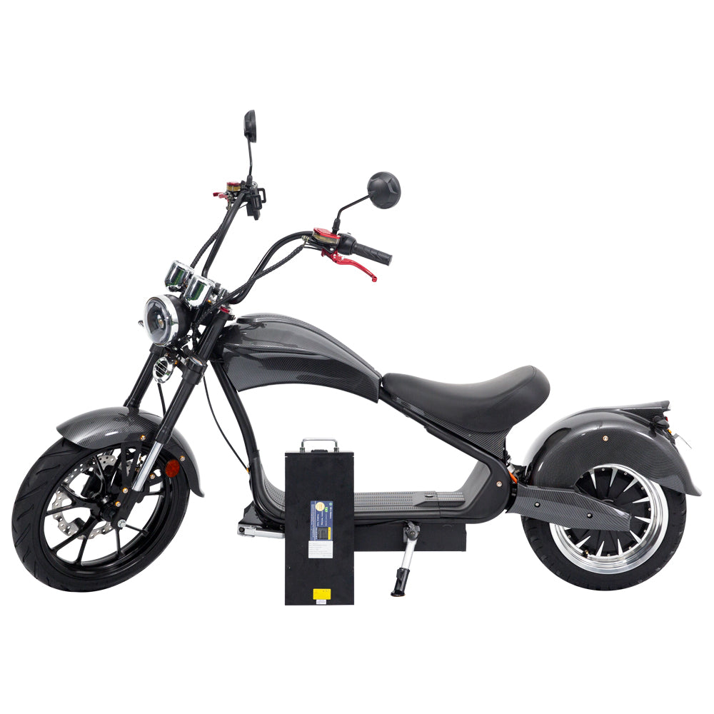 Dark Slate Gray SoverSky MH3 Chopper Motor Scooter