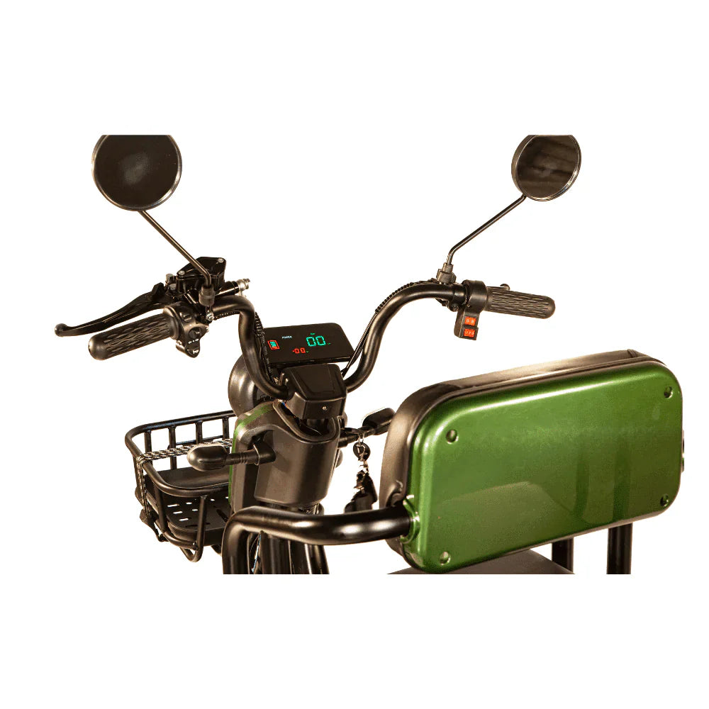 Dark Olive Green Pushpak 3500 2-Person Electric Trike Recreational Scooter