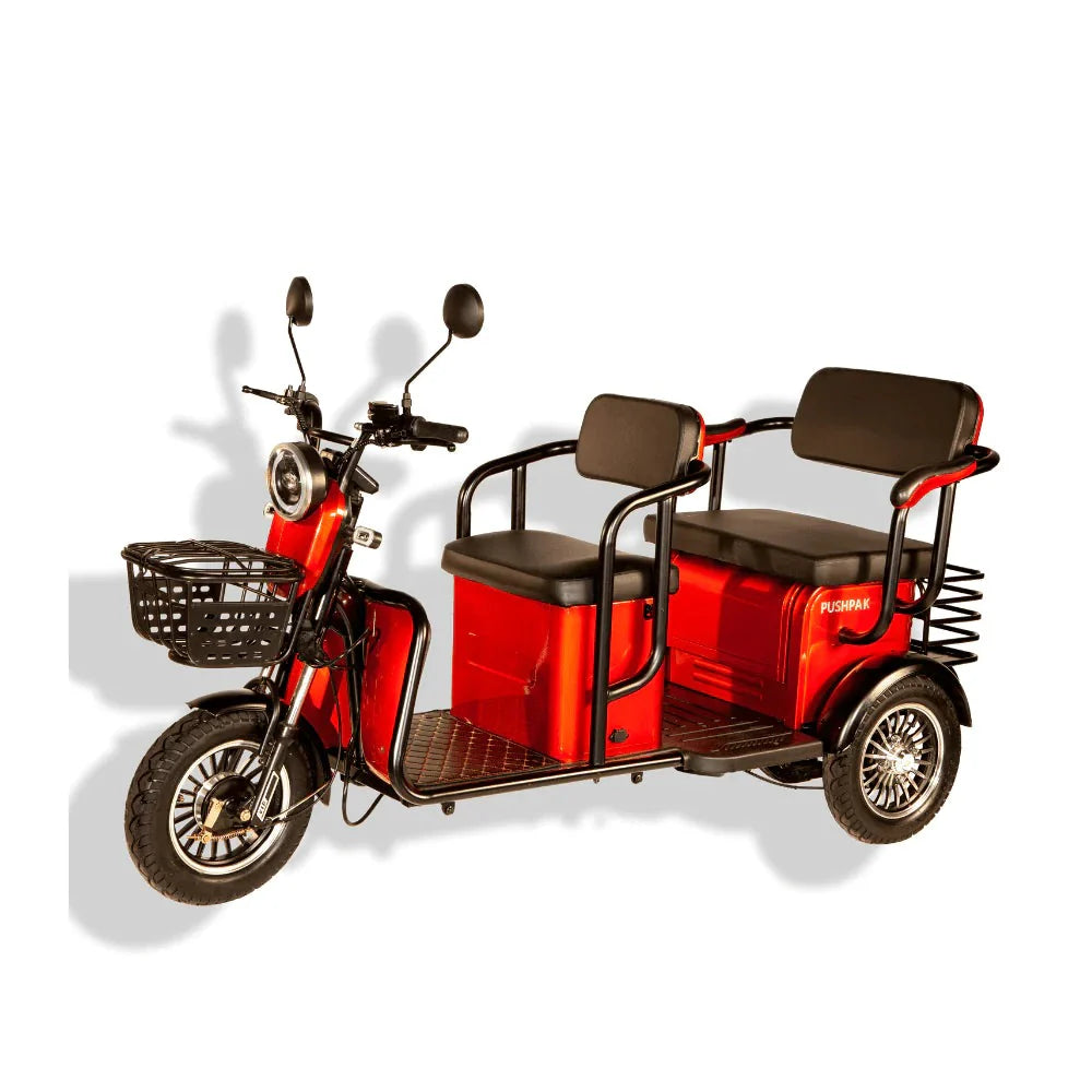 Black Pushpak 4000 2-Person Electric Trike Recreational Scooter