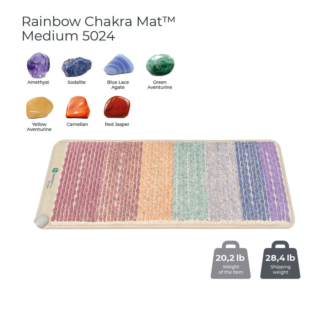 Gray HealthyLine 5024 Rainbow Chakra Healing Mat - Photon PEMF Inframat Pro with Gemstone Therapy