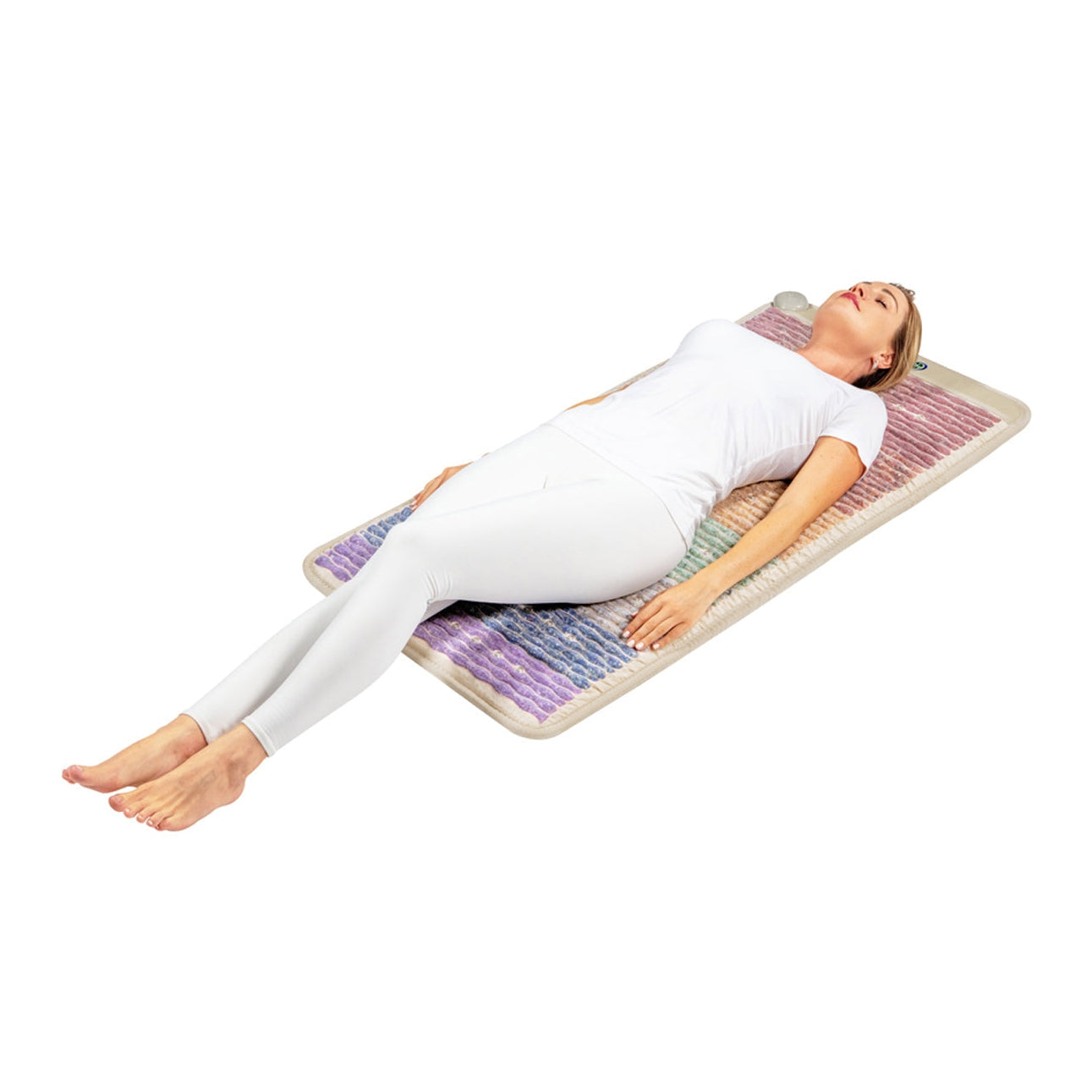 Light Gray HealthyLine 5024 Rainbow Chakra Healing Mat - Photon PEMF Inframat Pro with Gemstone Therapy