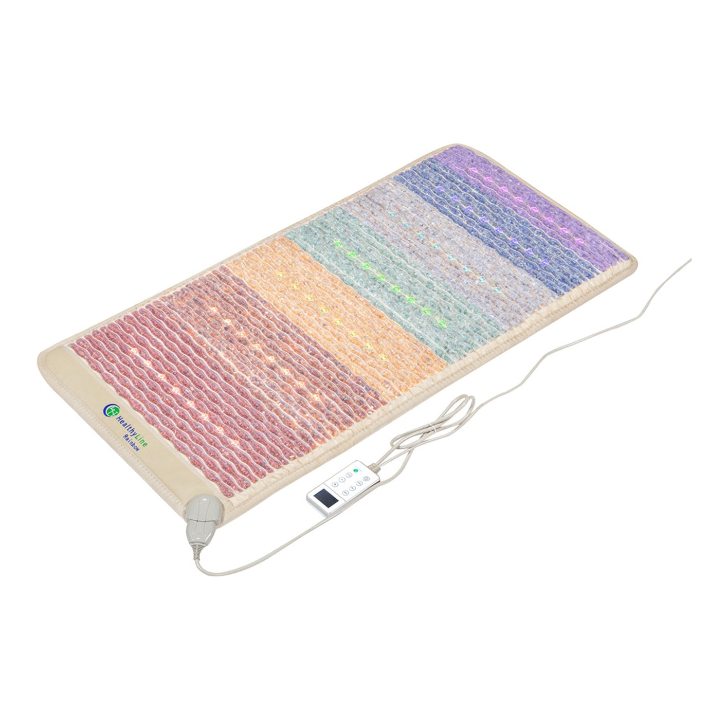 Gray HealthyLine 5024 Rainbow Chakra Healing Mat - Photon PEMF Inframat Pro with Gemstone Therapy