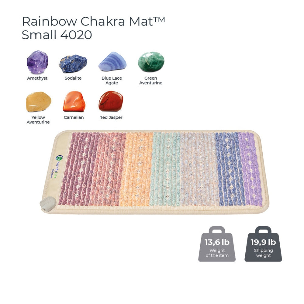 Gray HealthyLine Rainbow Chakra Mat Small 4020 Firm - Photon PEMF Inframat Pro 3rd Edition