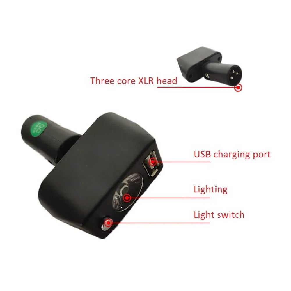 Dark Slate Gray ComfyGO Headlight And USB Connector For Electric Wheelchairs