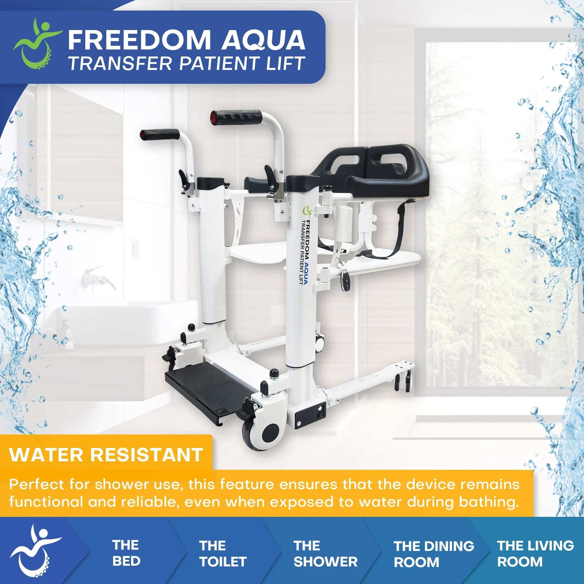 Dark Slate Blue Freedom Aqua Transfer Lift Waterproof with Adjustable Height & Commode