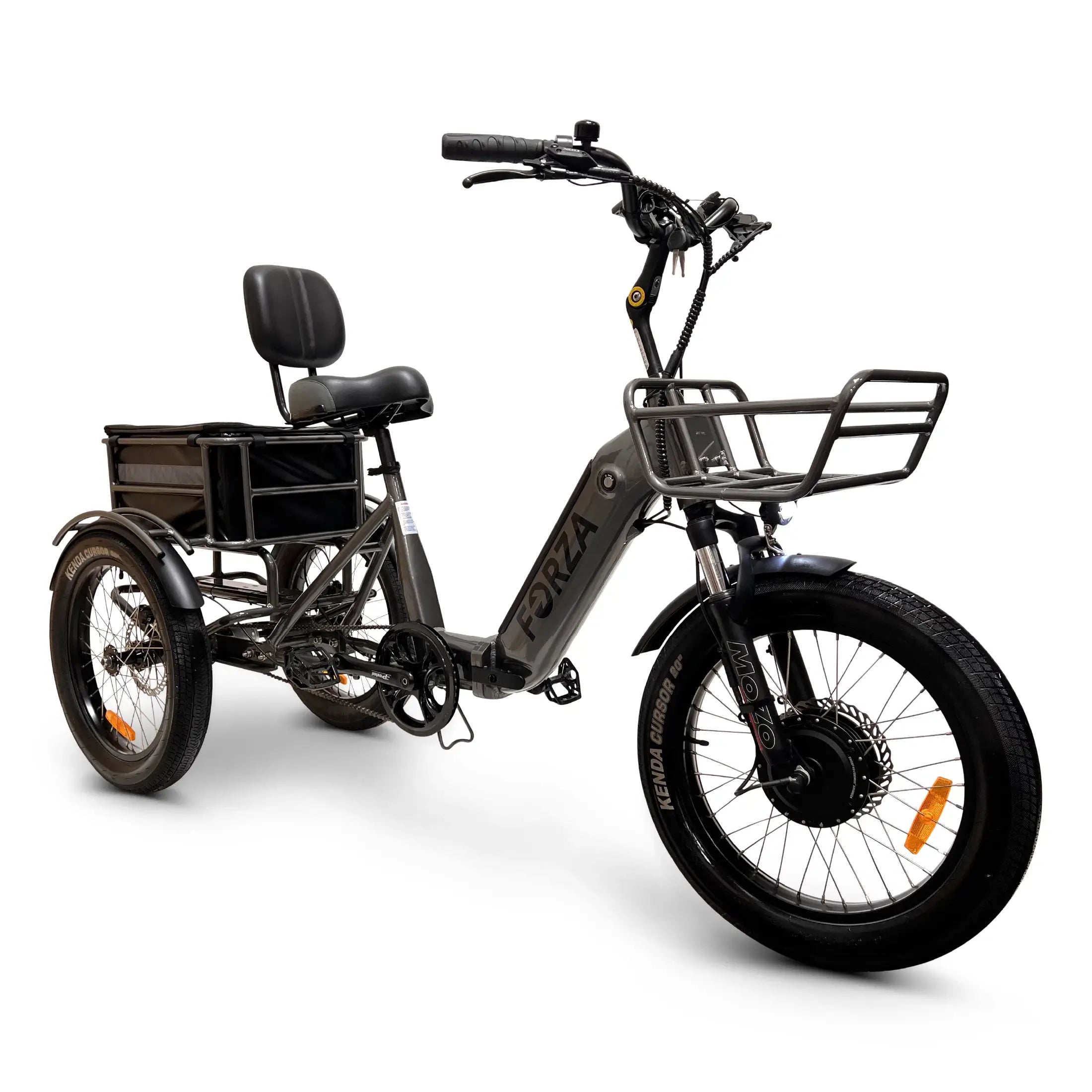 Light Gray FORZA Compact Foldable Electric Tricycle