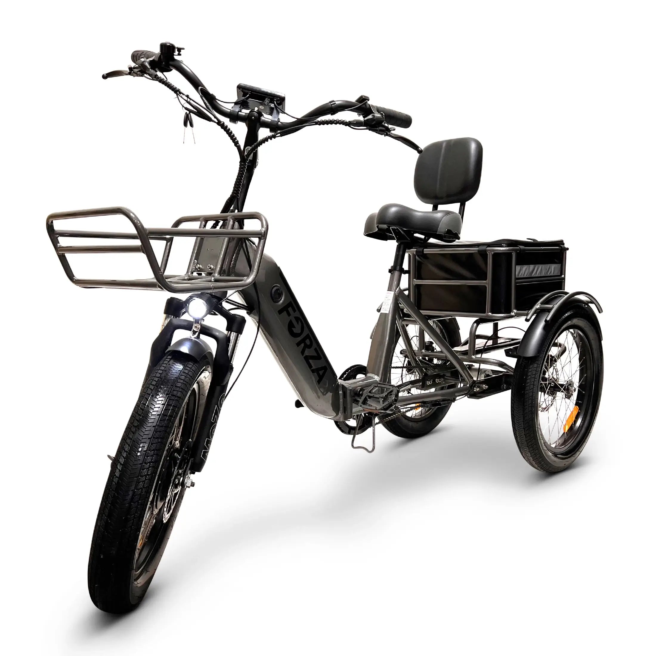 Light Gray FORZA Compact Foldable Electric Tricycle