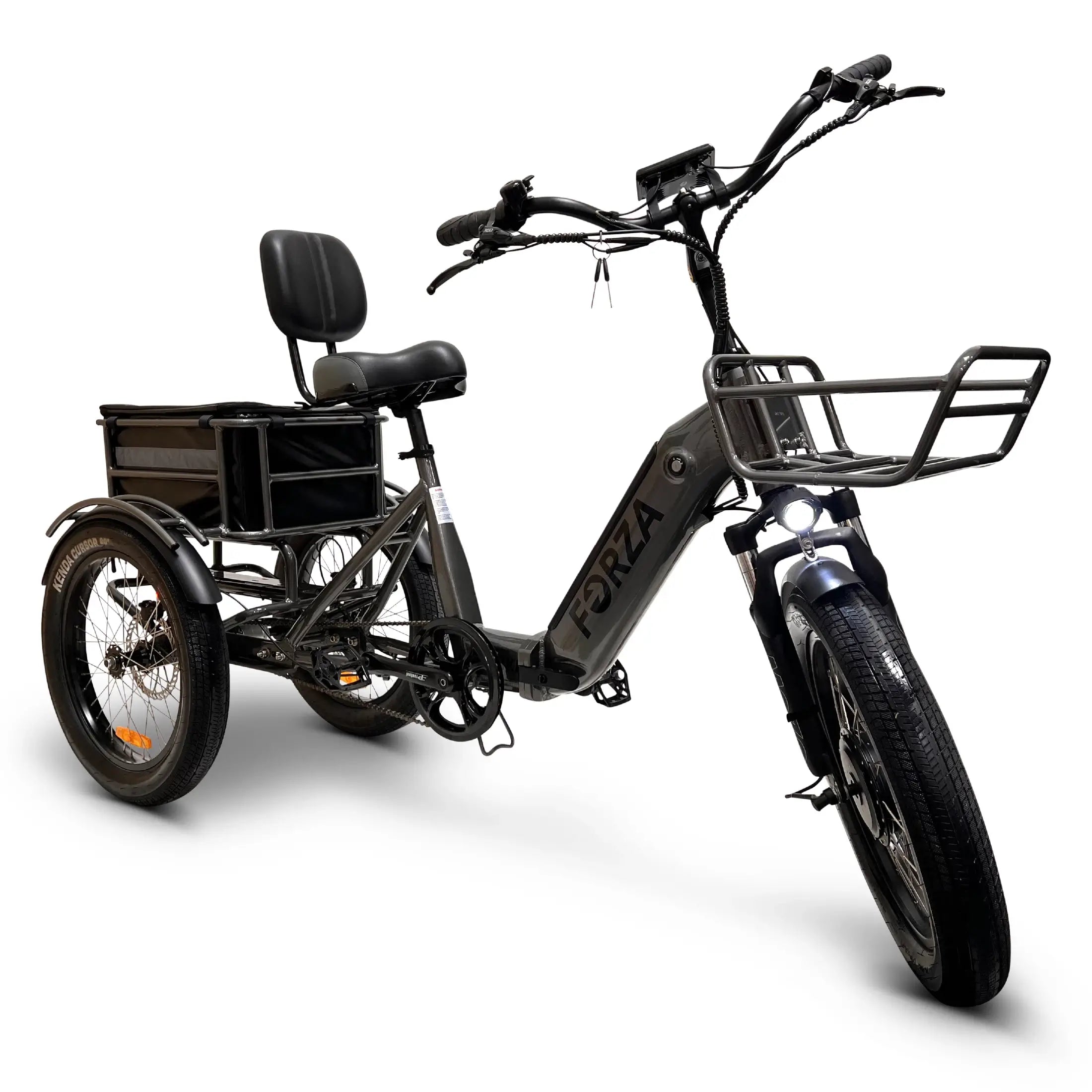 Light Gray FORZA Compact Foldable Electric Tricycle