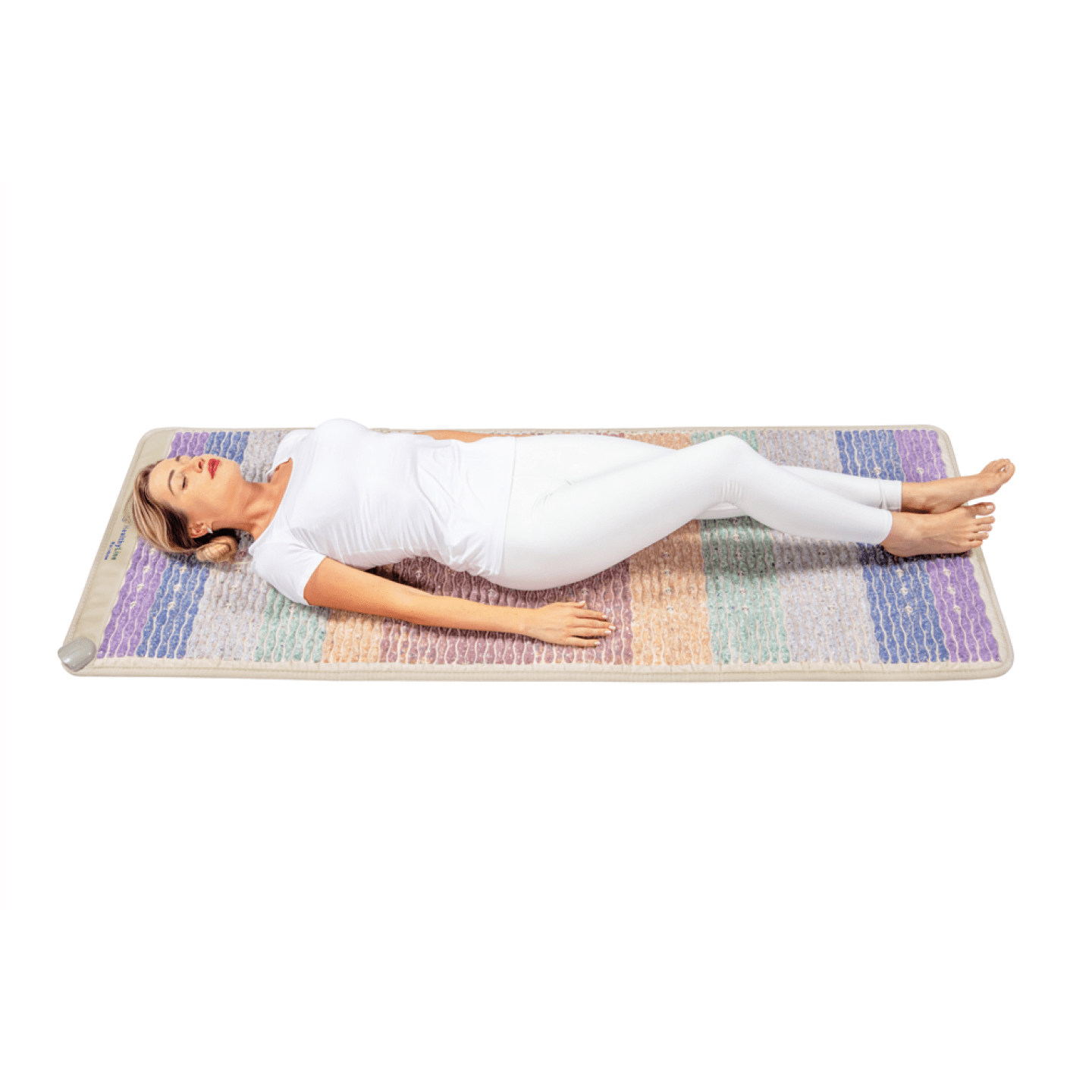 Light Gray HealthyLine Extra-Large Rainbow Chakra Wellness Mat – Advanced Photon PEMF InfraMat Pro Edition 3.0