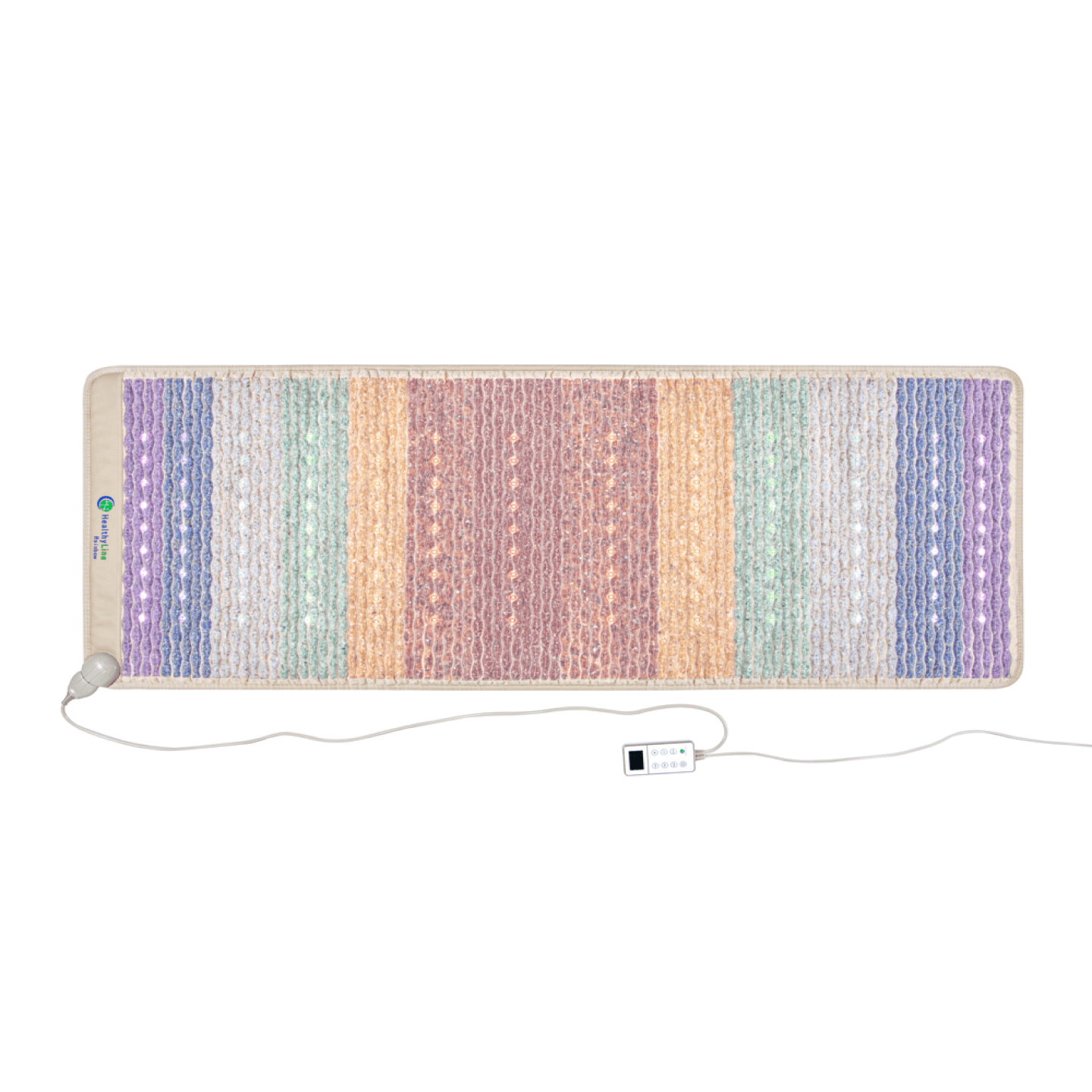 Gray HealthyLine Extra-Large Rainbow Chakra Wellness Mat – Advanced Photon PEMF InfraMat Pro Edition 3.0