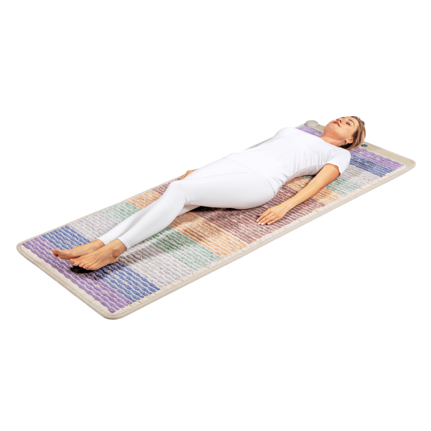 Light Gray HealthyLine Extra-Large Rainbow Chakra Wellness Mat – Advanced Photon PEMF InfraMat Pro Edition 3.0