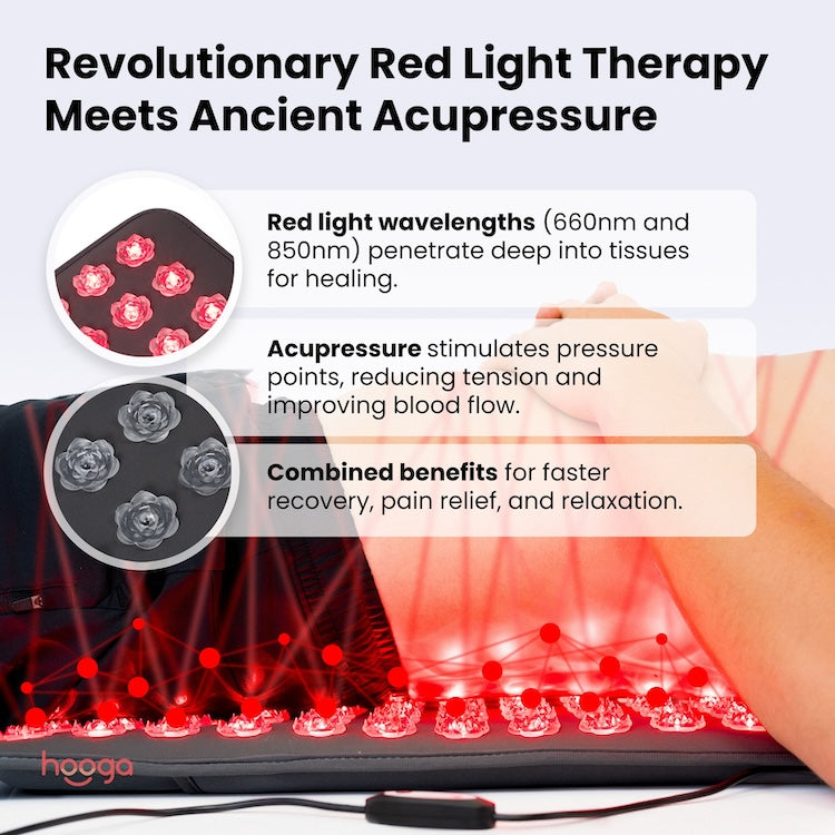 Misty Rose Hooga Red Light Therapy Acupressure Mat