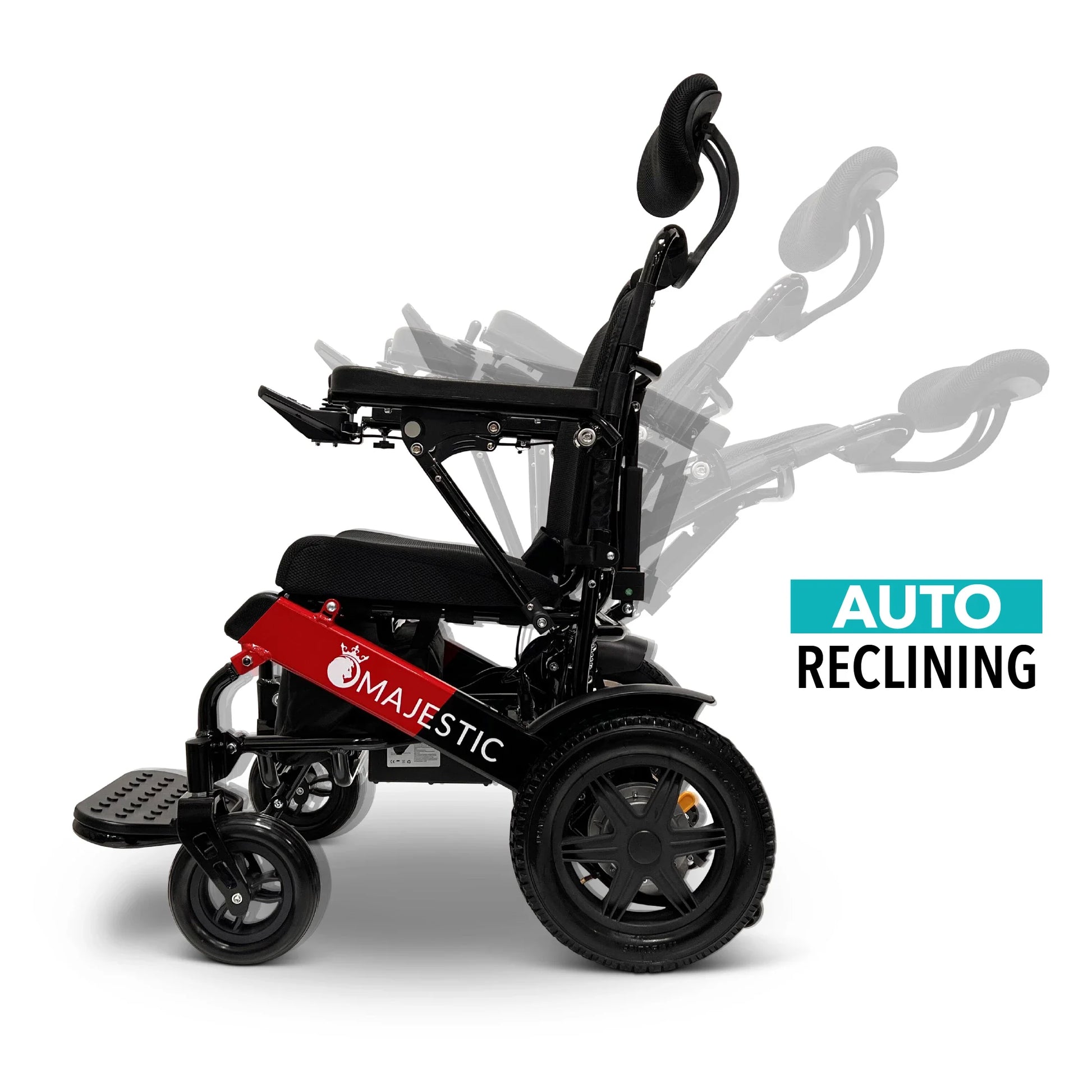 Black ComfyGO Majestic IQ-9000 Auto Reclining - Power Wheelchair
