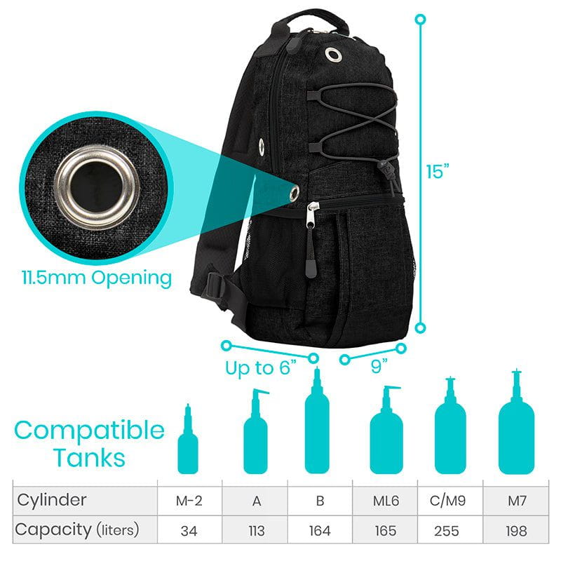 Dark Slate Gray Vive Health Oxygen Tank Bag