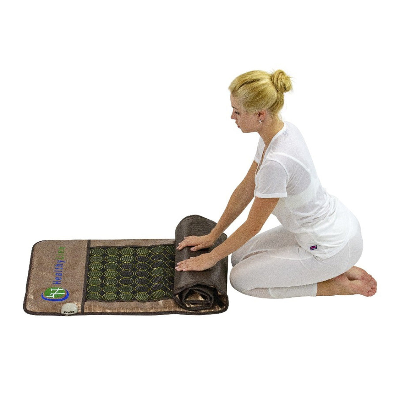 Rosy Brown HealthyLine InfraMat Pro® Full Body Wellness Mat with Jade and Tourmaline Stones