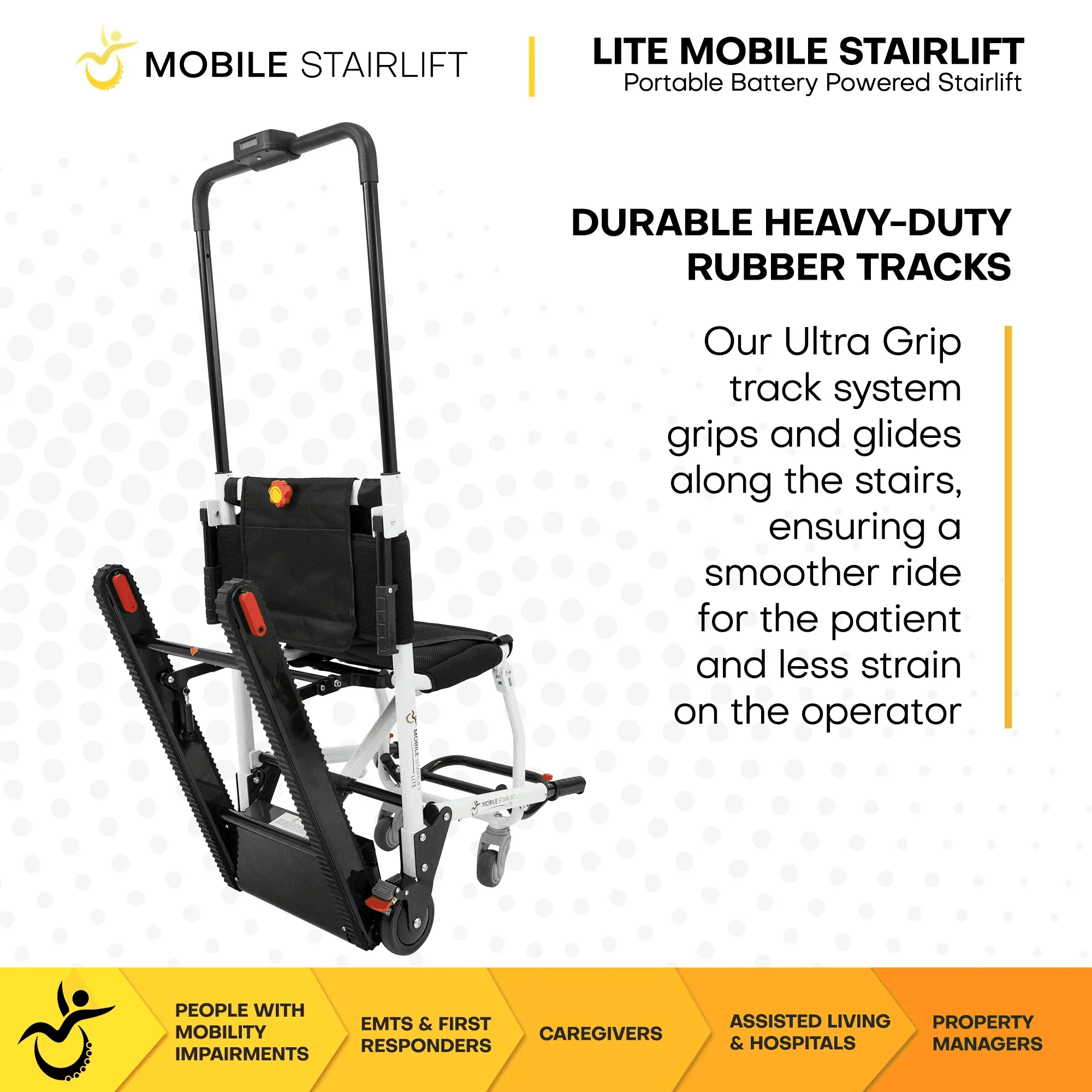 Black LITE Mobile Stairlift Chair