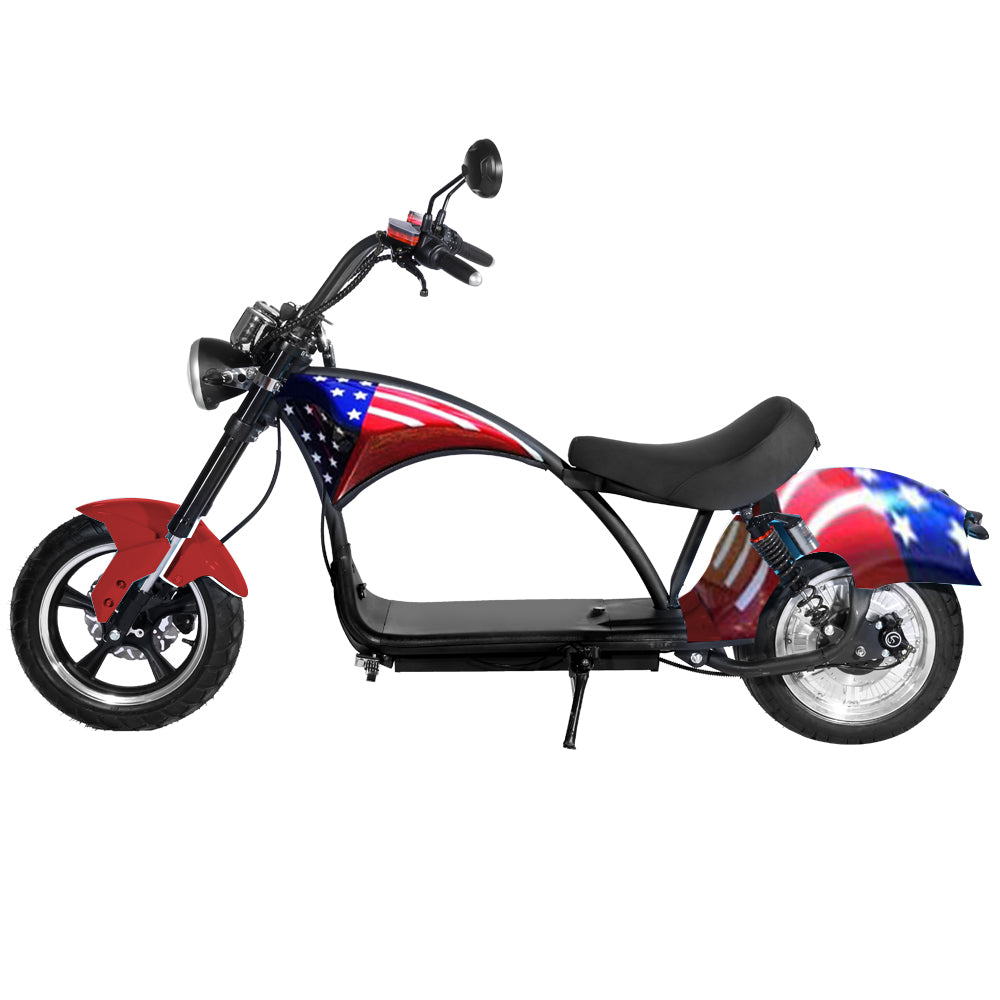 Dark Slate Gray SoverSky M3 60V Electric Chopper Scooter