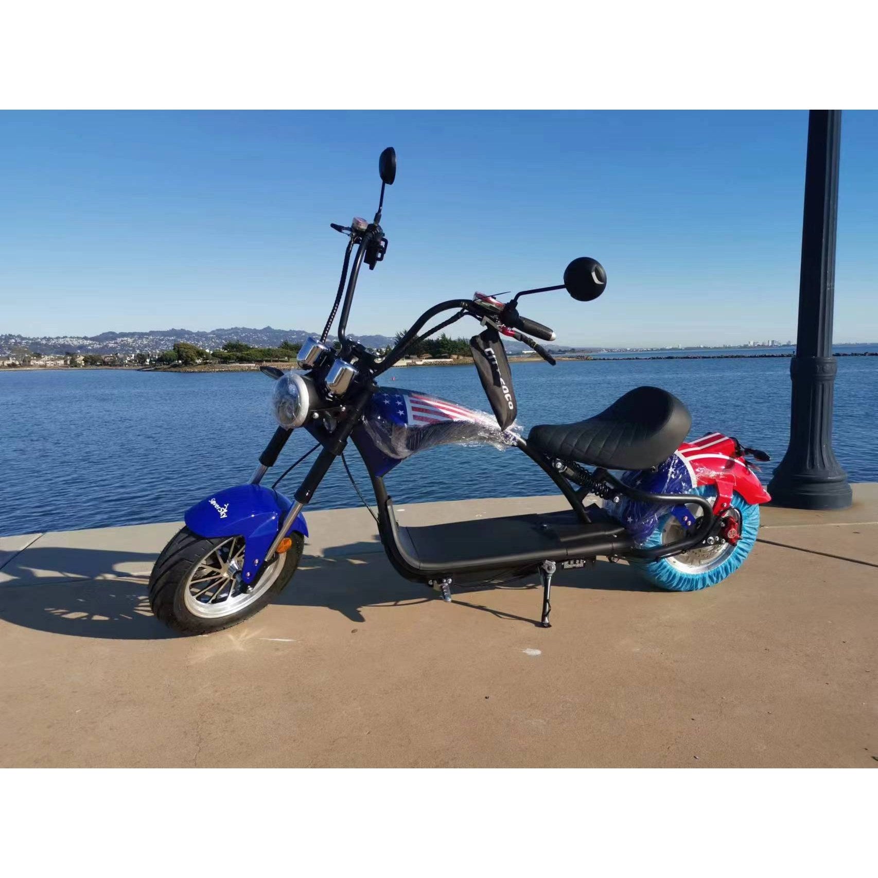 Light Slate Gray SoverSky M3 60V Electric Chopper Scooter