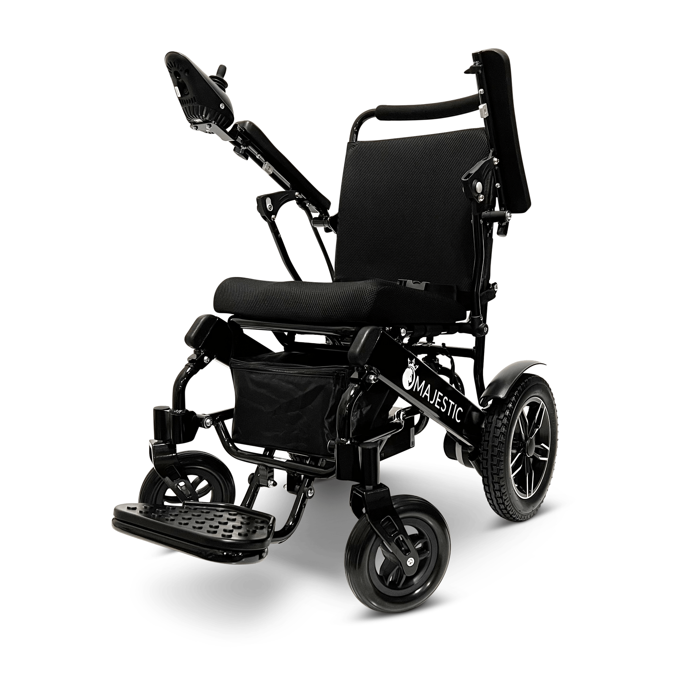 Black ComfyGO Majestic IQ-8000 Remote Controlled Lightweight Electric Wheelchair