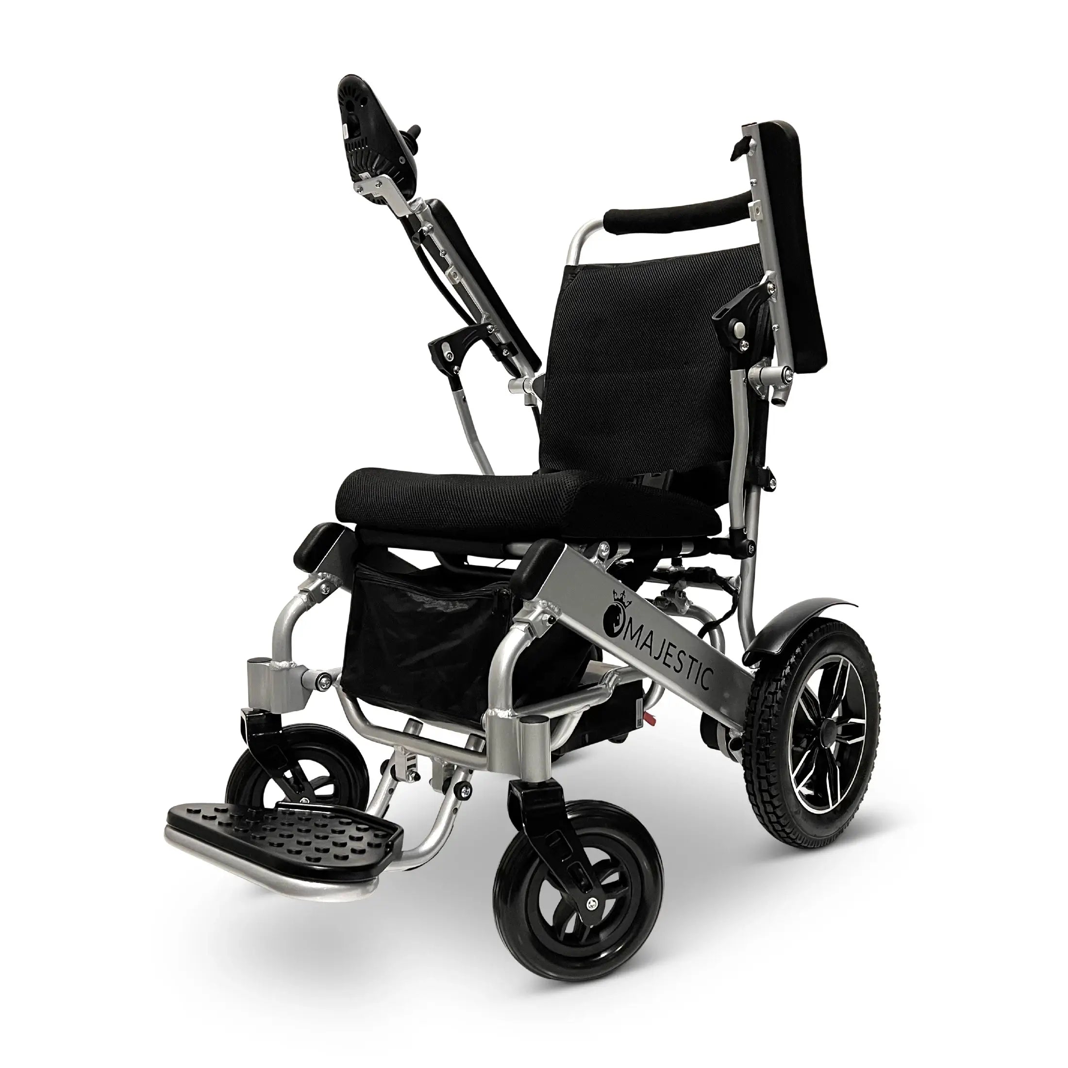 Black ComfyGO Majestic IQ-8000 Remote Controlled Lightweight Electric Wheelchair