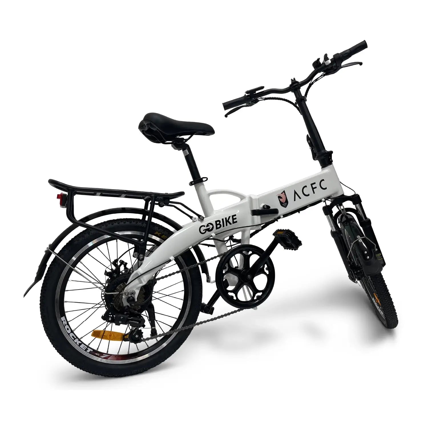 Black Official ACFC Licensed FUTURO Foldable Lightweight Electric Bike