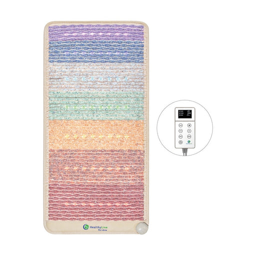 Gray HealthyLine 5024 Rainbow Chakra Healing Mat - Photon PEMF Inframat Pro with Gemstone Therapy