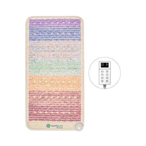 Light Gray HealthyLine Rainbow Chakra Mat Small 4020 Firm - Photon PEMF Inframat Pro 3rd Edition