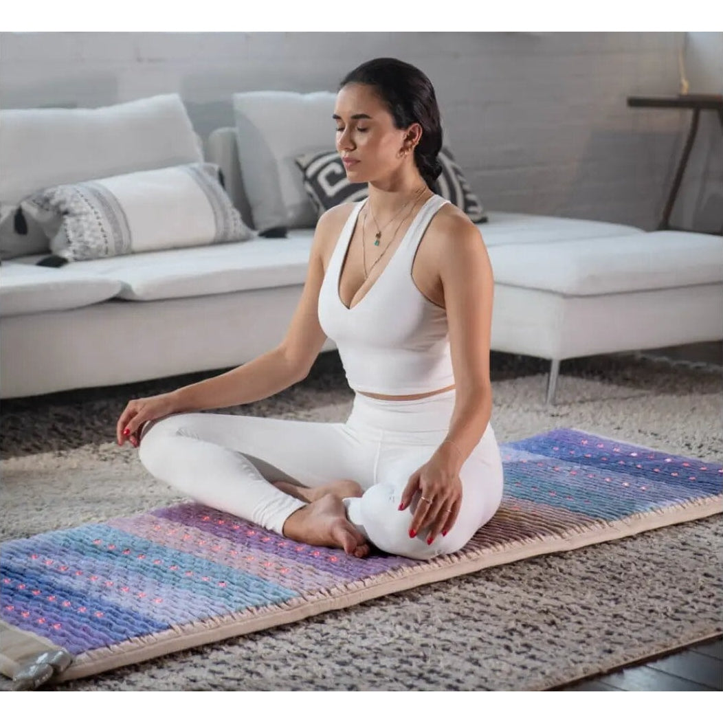 Light Slate Gray HealthyLine Extra-Large Rainbow Chakra Wellness Mat – Advanced Photon PEMF InfraMat Pro Edition 3.0