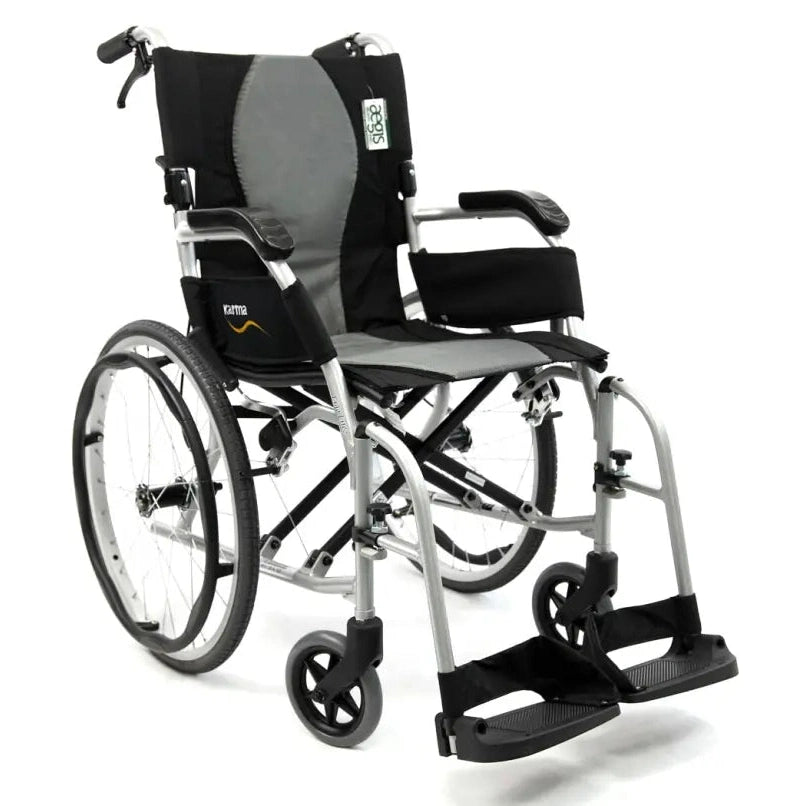 Light Gray Karman Ergo Flight Manual Wheelchair