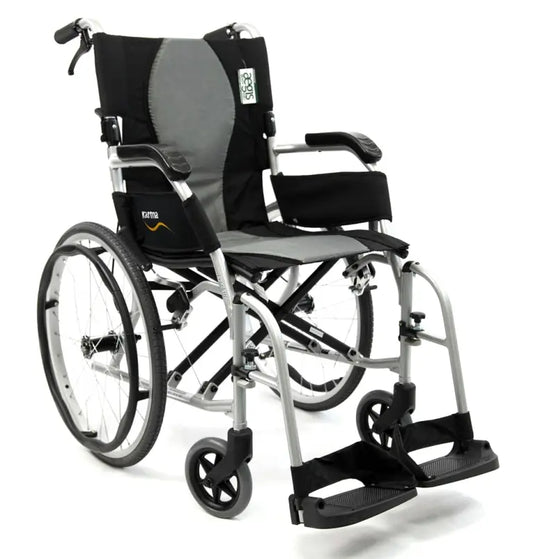 Light Gray Karman Ergo Flight Manual Wheelchair