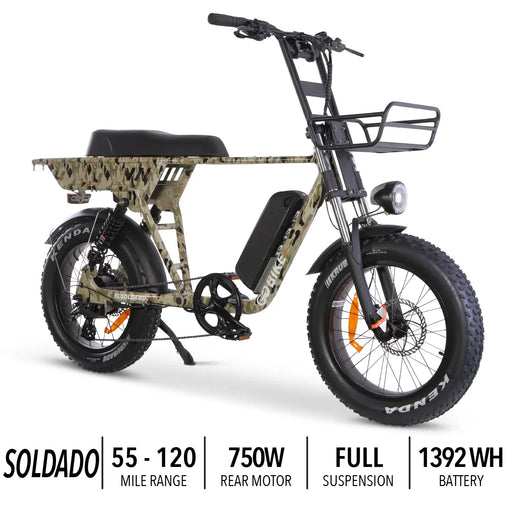 Dark Slate Gray SOLDADO Lightweight 750W Dual-Passenger Electric Bike