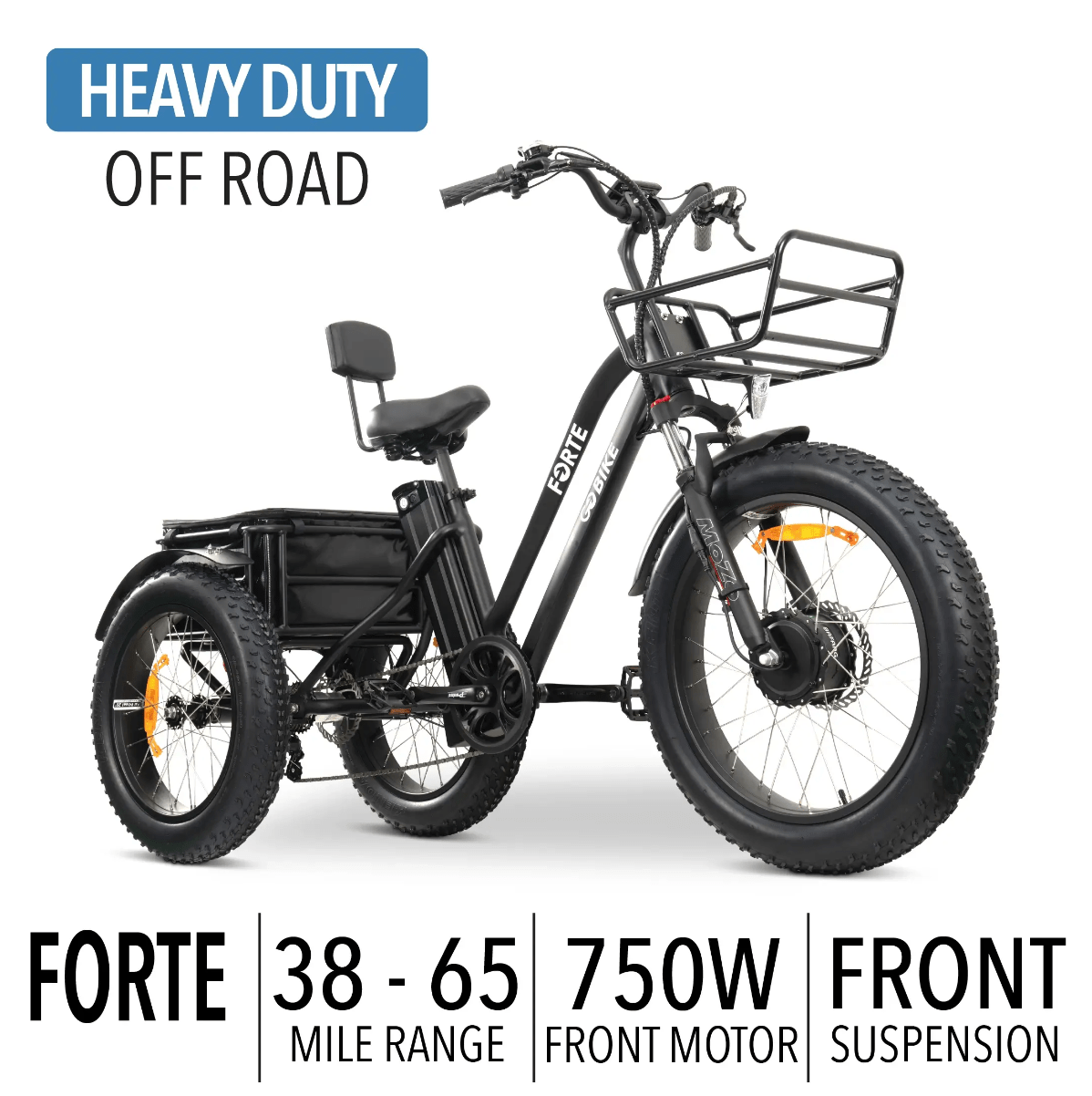 Dark Slate Gray GOBike FORTE Electric All-Terrain Tricycle