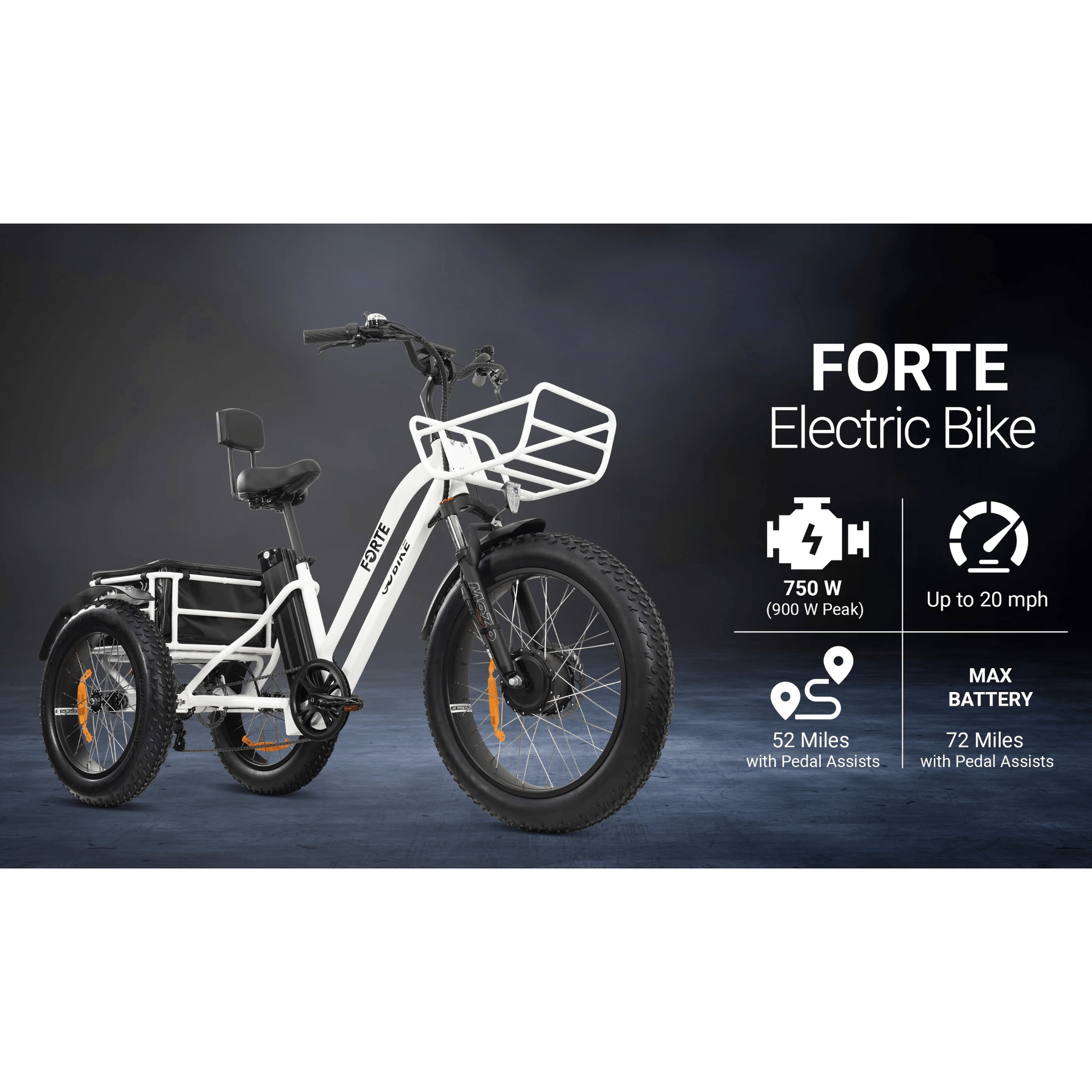 Dark Slate Gray GOBike FORTE Electric All-Terrain Tricycle