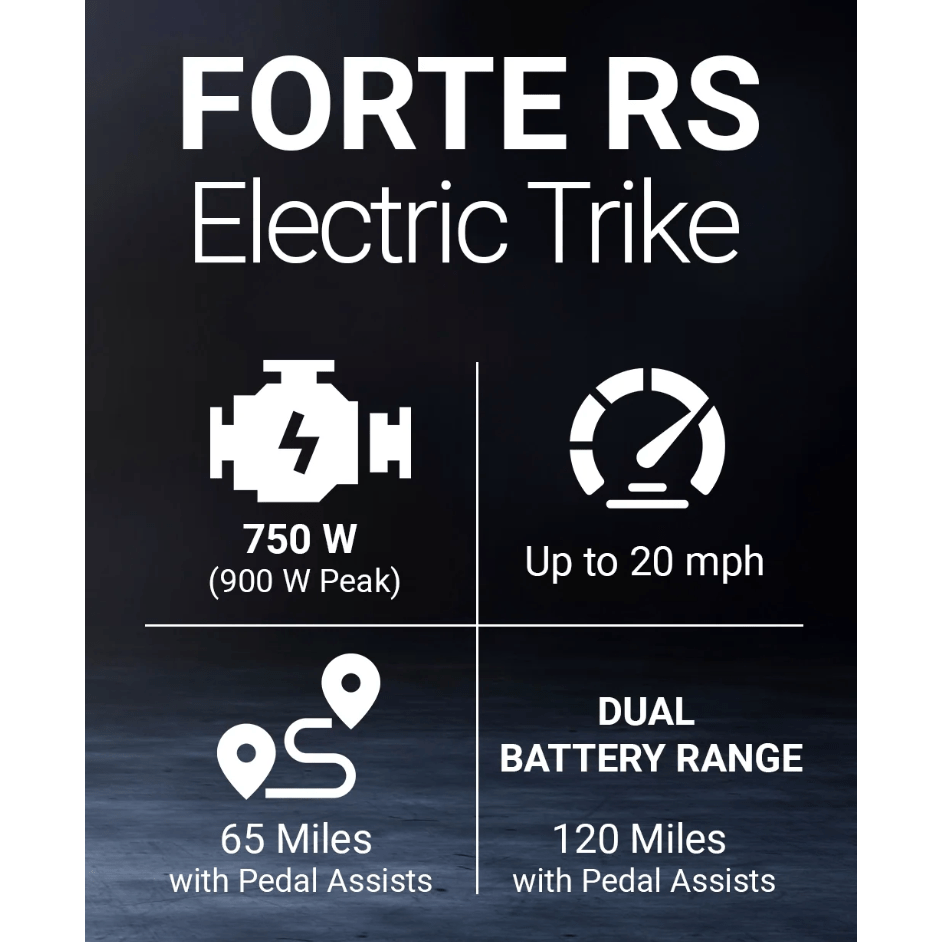 Black GOBike FORTE Electric Tricycle With Rear Seat