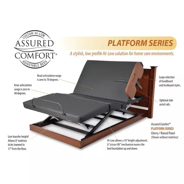 Dark Slate Gray Assured Comfort Platform Series Hi-Low Adjustable Bed