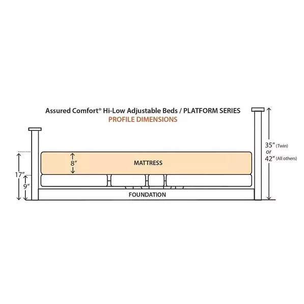 Bisque Assured Comfort Platform Series Hi-Low Adjustable Bed