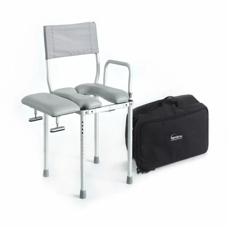 Dark Slate Gray Nuprodx MC3000TX Travel Folding Shower Commode Chair