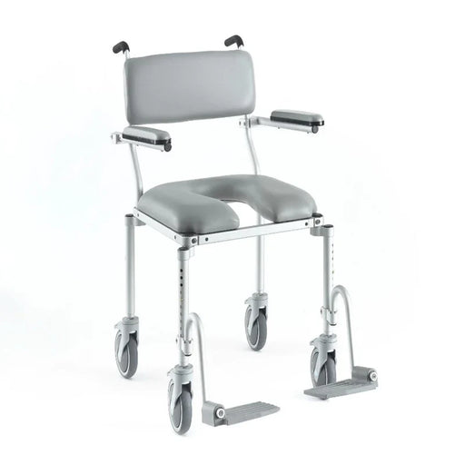 Light Gray Nuprodx MC4200 Bariatric Transport Roll-In Shower Commode Chair