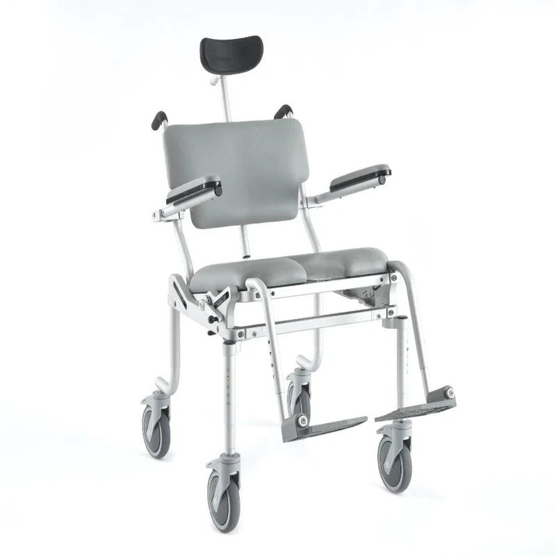 Light Gray Nuprodx MC4200Tilt Bariatric Shower Commode Chair With Tilt-In-Space