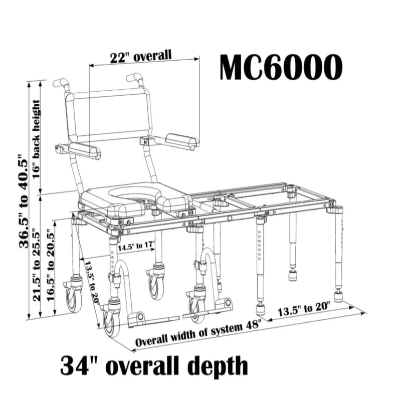 Light Gray Nuprodx MC6000 Commode Chair And Tub Access Slider