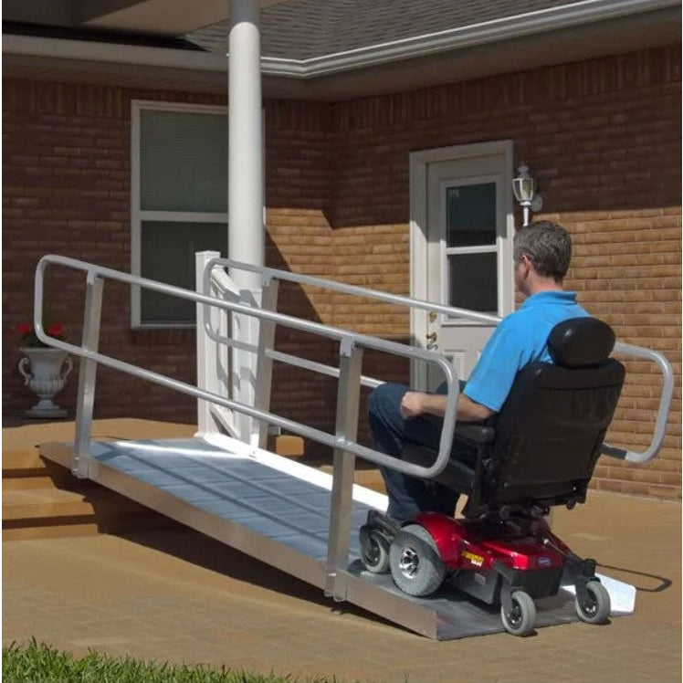 Dark Slate Gray Prairie View Industries OnTrac Wheelchair Access Ramp with Handrails