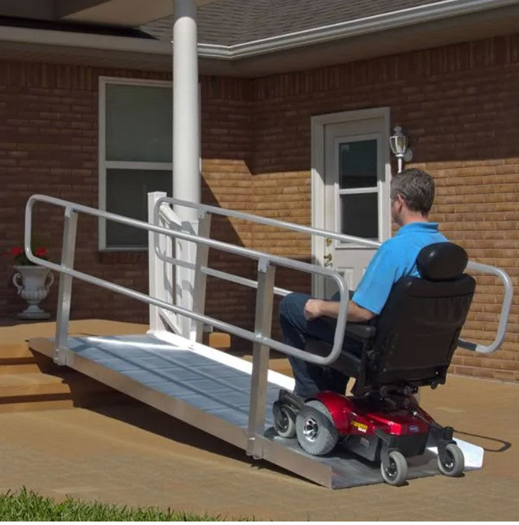Dark Slate Gray OnTrac Wheelchair Access Ramp with Handrails