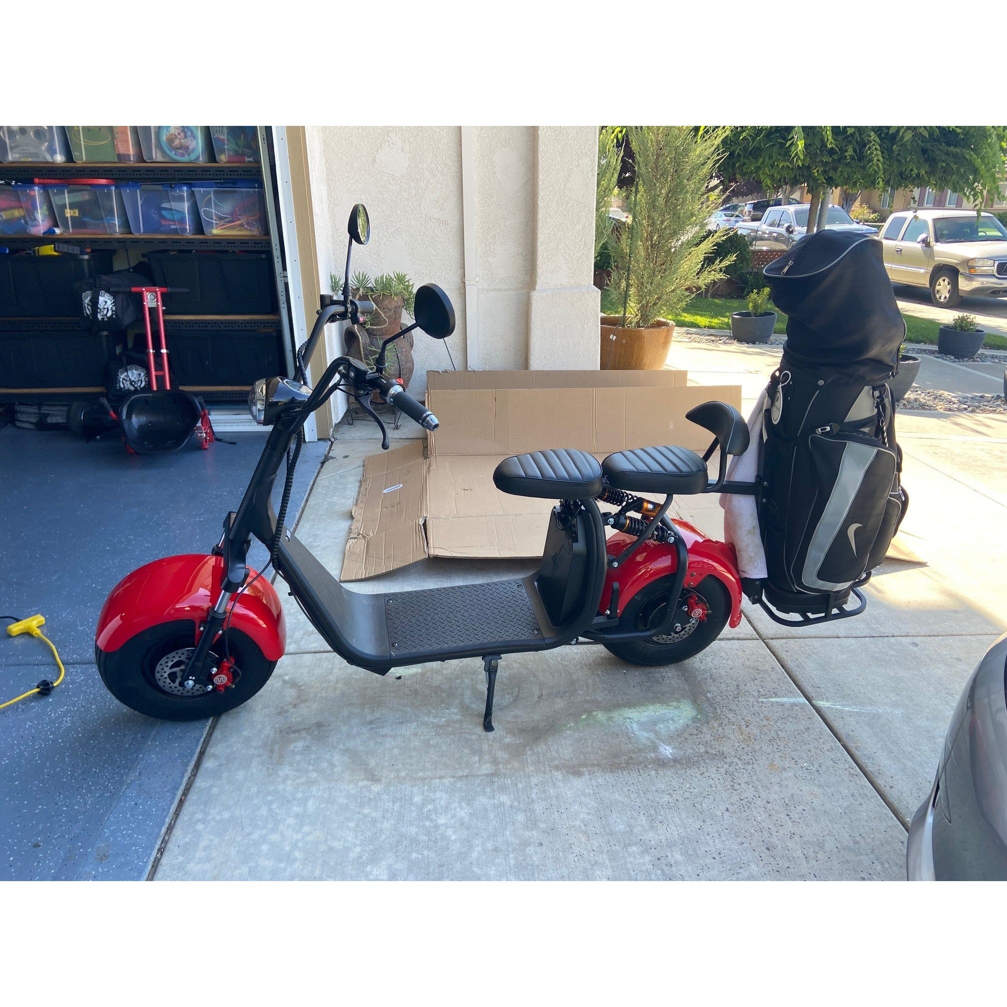 Dark Slate Gray SoverSky X7 Fat Tire Two Wheel Golf Scooter