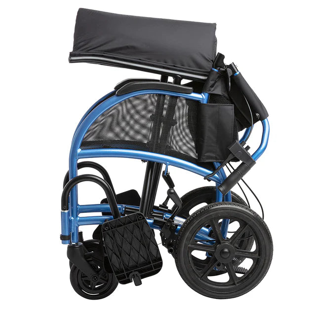 Dark Slate Gray Strongback Excursion 12 Folding Transport Wheelchair