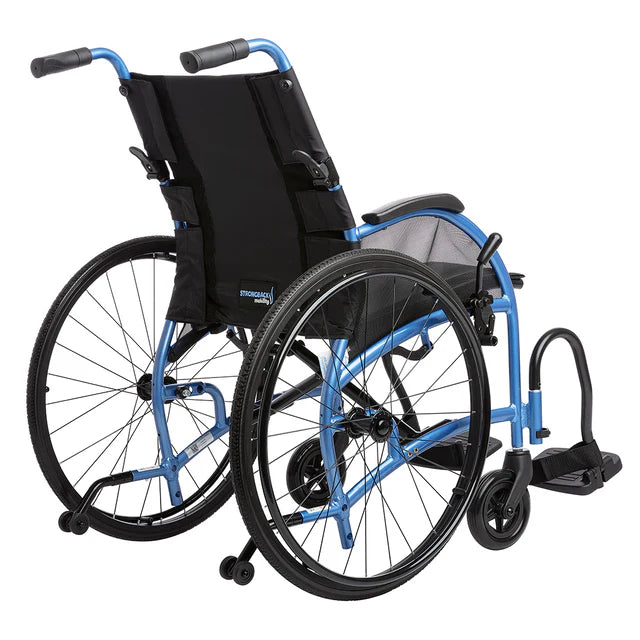 Dark Slate Gray Strongback Excursion 24 Folding Transport Wheelchair