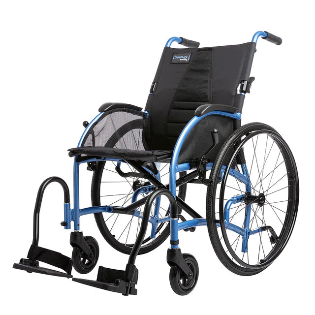 Dark Slate Gray Strongback Excursion 24 Folding Transport Wheelchair