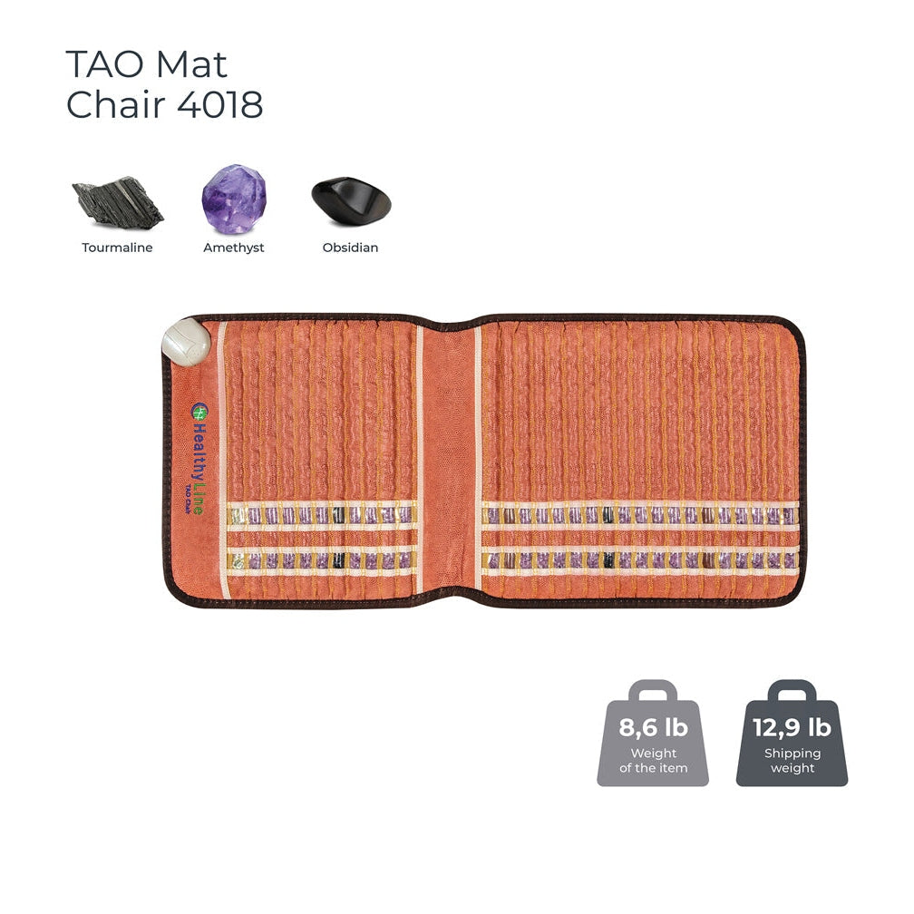 Light Coral HealthyLine TAO-Mat Chair 4018 - Compact PEMF Wellness Solution for Comfort and Relief