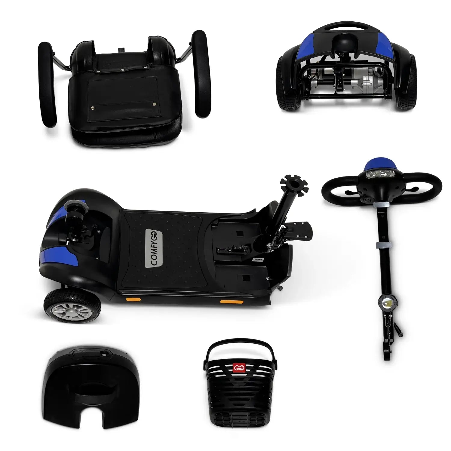 Light Gray ComfyGO Z-4 Ultra-Light Electric Mobility Scooter With Quick-Detach Frame