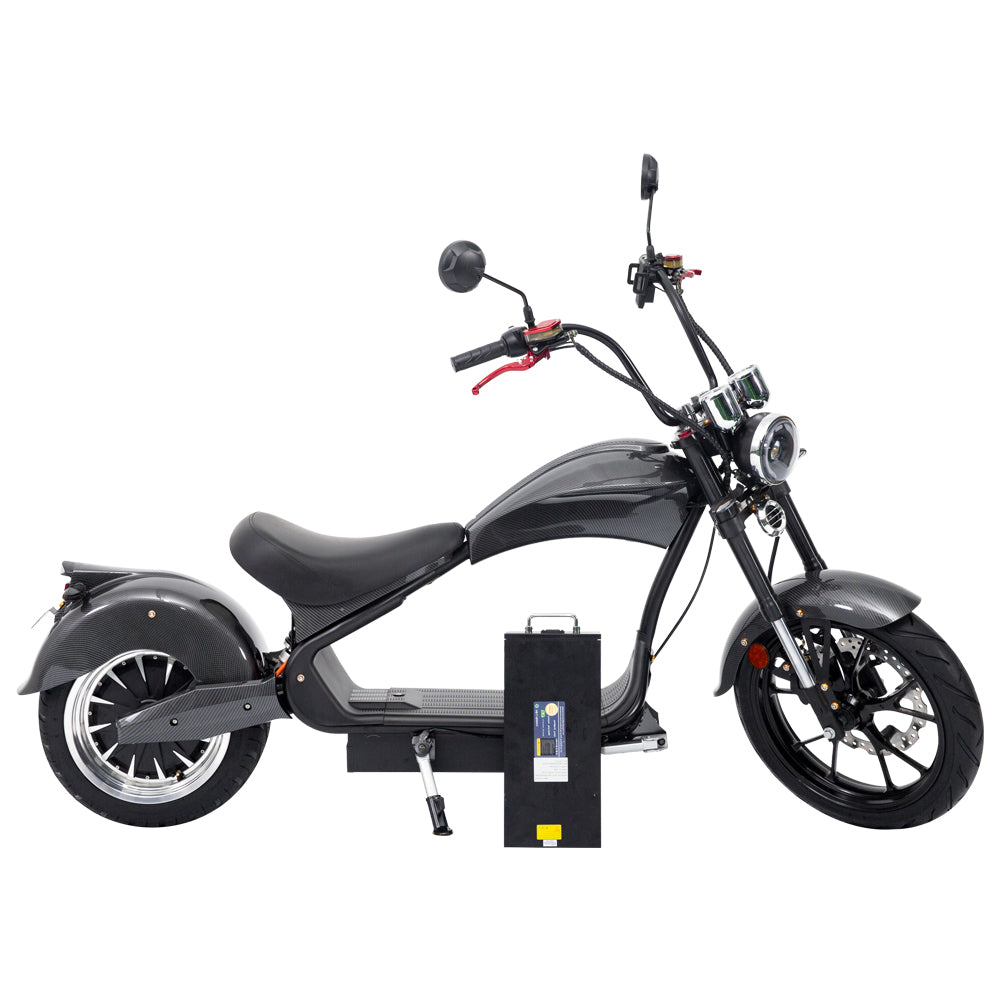 Dark Slate Gray SoverSky MH3 Chopper Motor Scooter