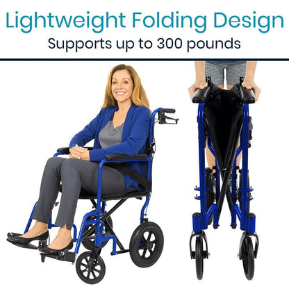 Light Gray Vive Health Transport Wheelchair